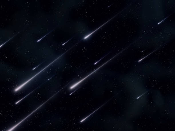 istock Star rain on a black background. Meteors in the Earth's atmosphere. 2180222258