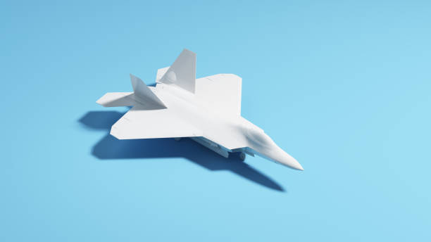 istock White stealth aircraft combat fighter intelligence spy pale blue background sunlight shadow counter terrorism military operations 2180227312