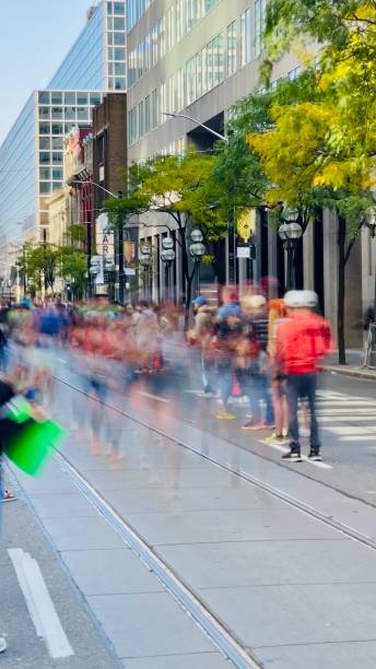 istock Toronto marathon October 2024 taken with long shutter time so people are vague. 2180237376