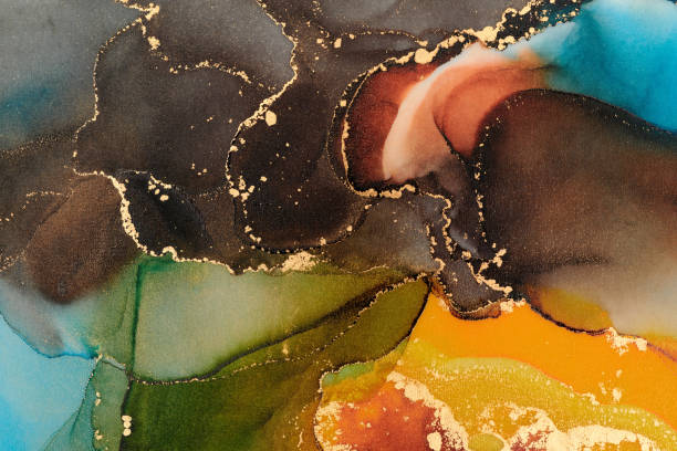 istock Natural  luxury abstract fluid art painting in alcohol ink technique. Tender and dreamy  wallpaper. Mixture of colors creating transparent waves and golden swirls. For posters, other printed materials 2180237828