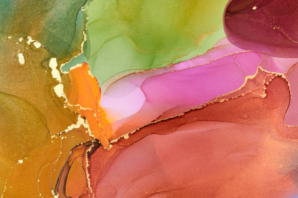 istock Natural  luxury abstract fluid art painting in alcohol ink technique. Tender and dreamy  wallpaper. Mixture of colors creating transparent waves and golden swirls. For posters, other printed materials 2180238161