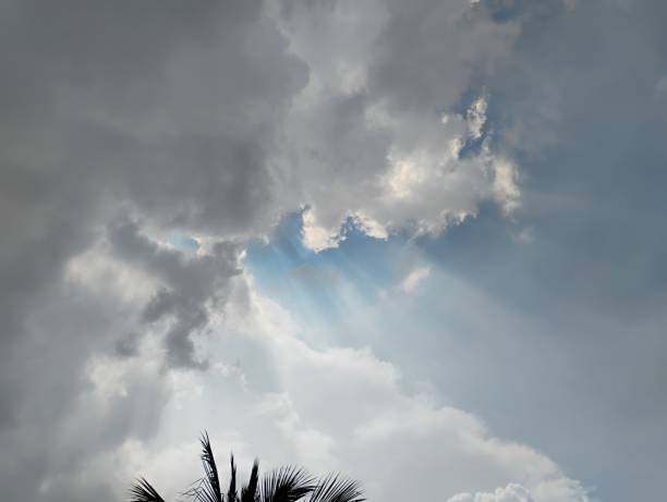istock Dramatic natural sunrays vible at the afternoon sky 2180244030