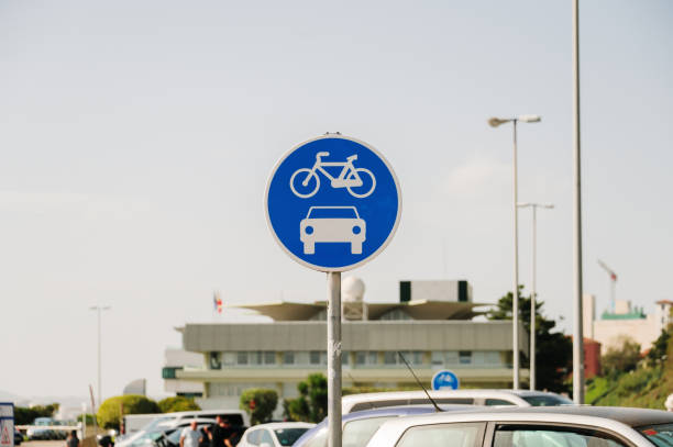 istock Car and bike sign 2180245043