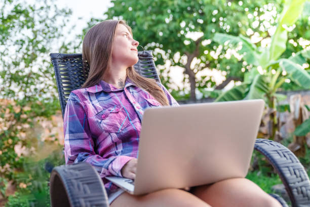 istock Woman with laptop. 2180246610