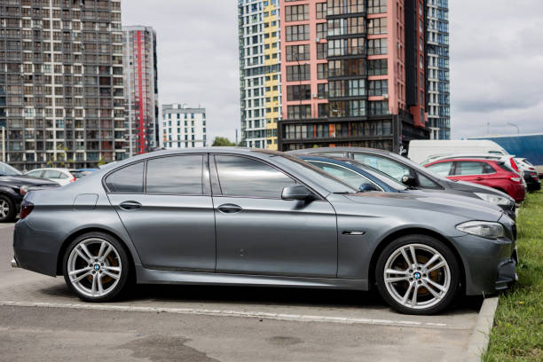 Minsk, Belarus, October 22, 2024 - Luxury german car BMW long luxury sedan