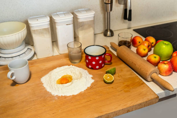 Making apple pie from scratch for Thanksgiving holiday homemade pastry Fall flavors