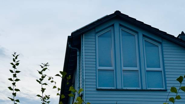 istock Blue Building roof part, large windows 2180257626