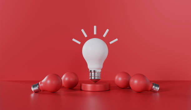 istock Glowing light bulb icon symbolizing innovation and bright ideas 2180259502