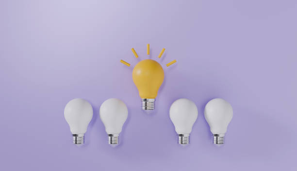 istock Glowing light bulb icon, symbol of bright ideas and innovation 2180259509