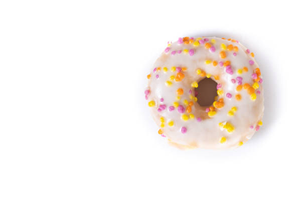 Sweet glazed donuts isolated on white background