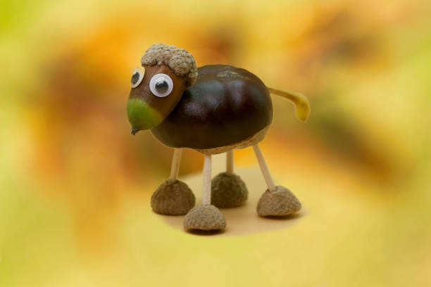 3d render.  Fuzzy creatures, each of a different color, standing beside blank signs hung on wooden posts, representing cheerful and creative designs suitable for promotional or educational purposes.