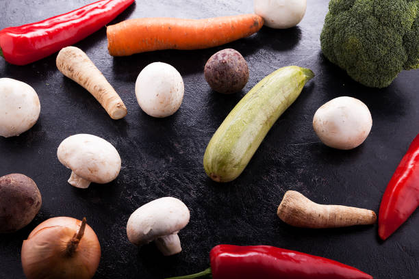 istock Organic grew vegetables on a dark table 2180270350