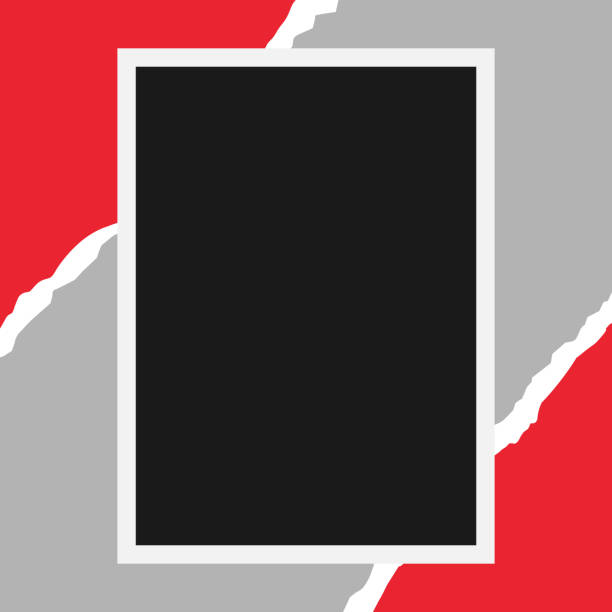 istock Photographic print with cut and torn paper. Blank photo frame. Vector illustration 2180271067