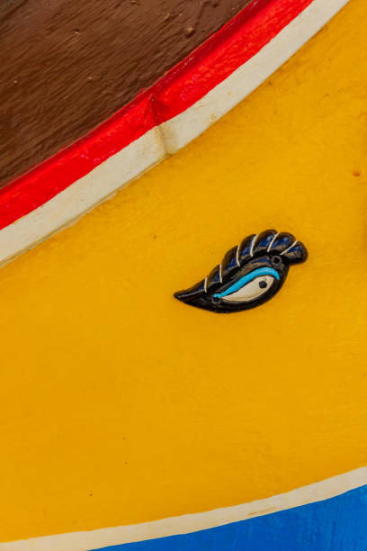 Colorful Abstract Boat Close-Up with Decorative Detail