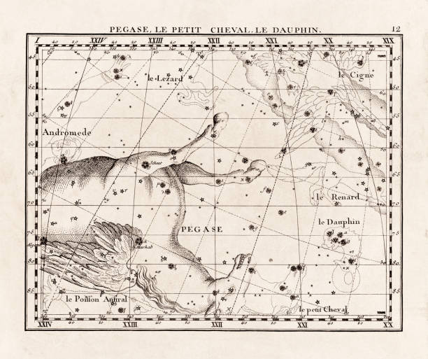 istock Vintage constellation illustration from the early 18th century. A detailed celestial map showcasing stars and constellations, beautifully rendered in an antique scientific style. 2180279531