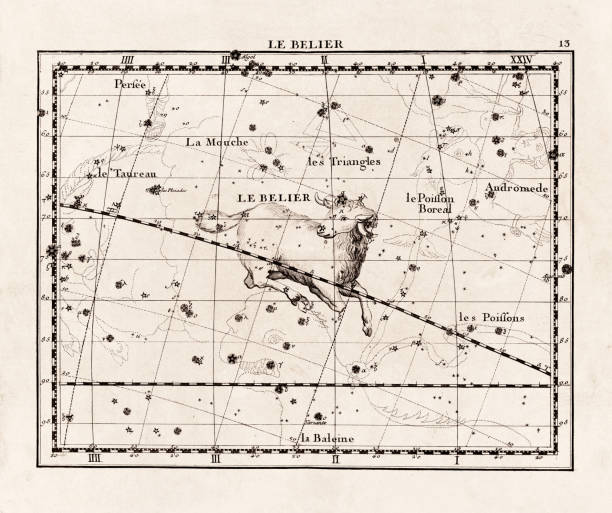 istock Vintage constellation illustration from the early 18th century. A detailed celestial map showcasing stars and constellations, beautifully rendered in an antique scientific style. 2180279548
