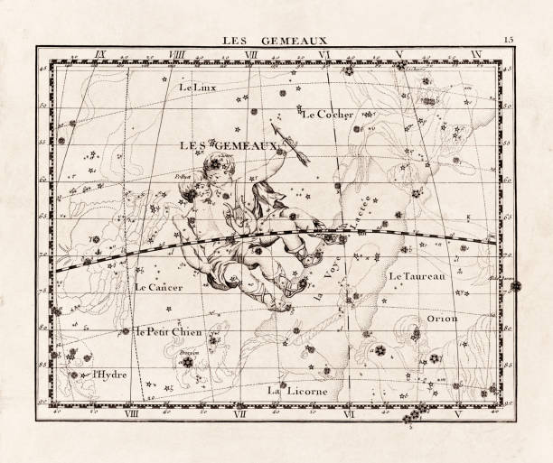 istock Vintage constellation illustration from the early 18th century. A detailed celestial map showcasing stars and constellations, beautifully rendered in an antique scientific style. 2180279558
