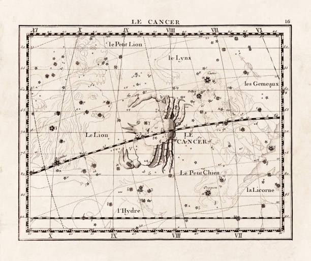 istock Vintage constellation illustration from the early 18th century. A detailed celestial map showcasing stars and constellations, beautifully rendered in an antique scientific style. 2180279566