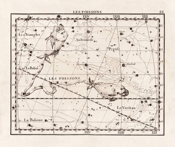 istock Vintage constellation illustration from the early 18th century. A detailed celestial map showcasing stars and constellations, beautifully rendered in an antique scientific style. 2180279575