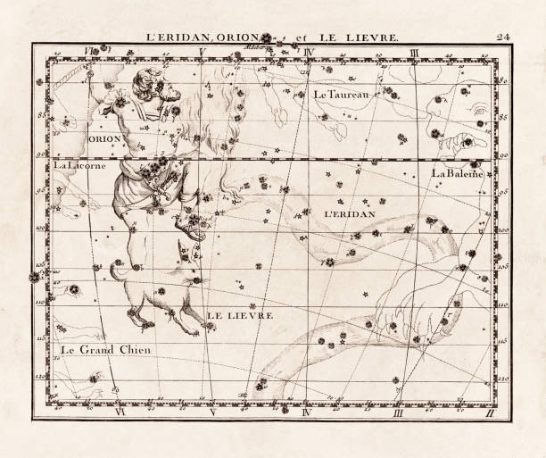 istock Vintage constellation illustration from the early 18th century. A detailed celestial map showcasing stars and constellations, beautifully rendered in an antique scientific style. 2180279588