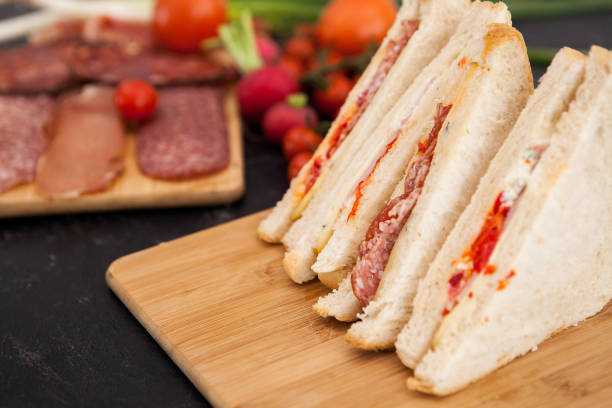 istock Close up on fresh club sandwiches 2180279740