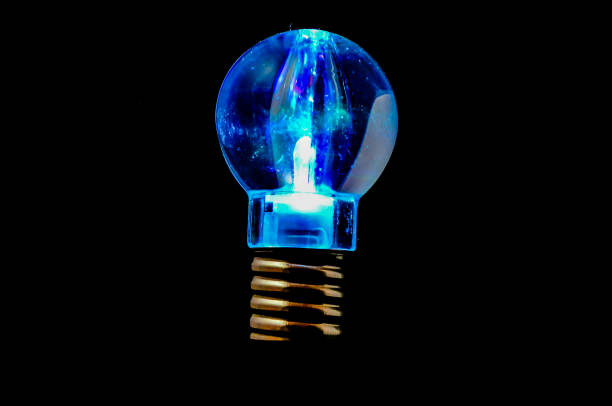 istock A blue light bulb with a clear glass covering 2180283103