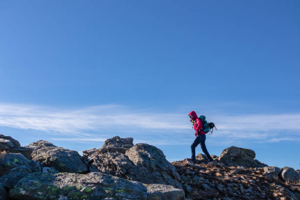 Female hiker enjoying in nature
