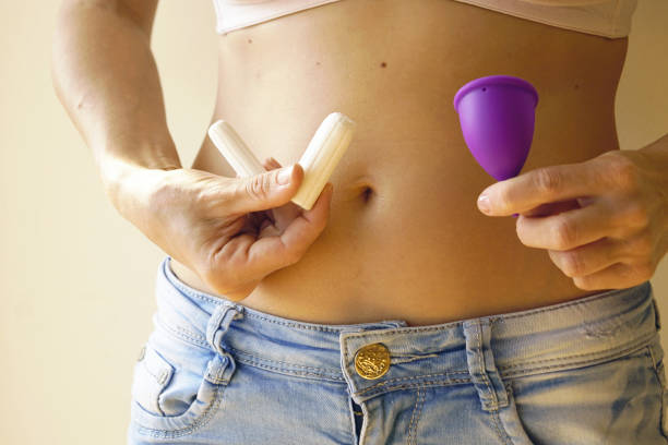 istock Devices inserted into the vagina to collect blood during menstruation 2180283491