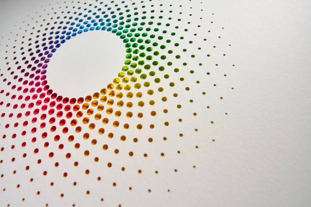 istock Circular paper-cut design with a gradient of rainbow-colored dots forming a spiral pattern, symbolizing diversity, balance, and creative flow. 2180288744