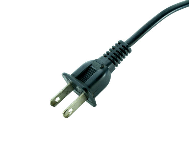 istock Black power plug isolated on white background with clipping path. 2180293618