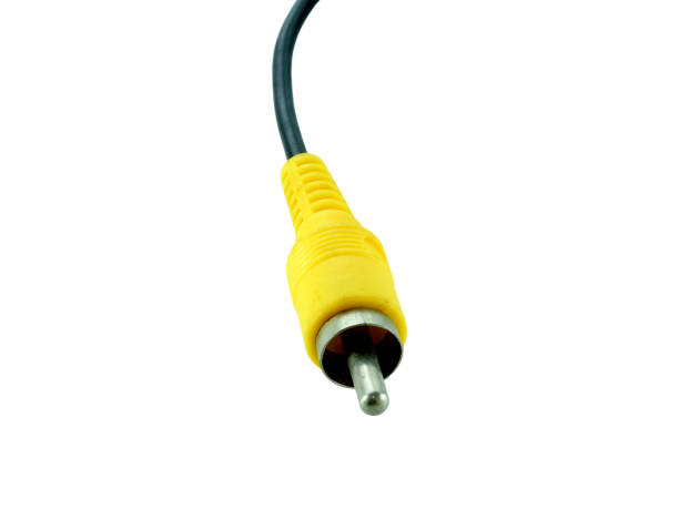 istock Yellow jack plug isolated on white background with clipping path. 2180294325