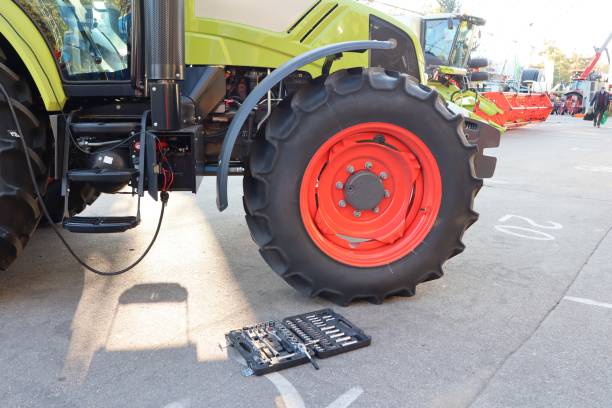 istock This HeavyDuty Agricultural Tractor has Vibrant Tires and tools for efficient farming tasks 2180297127