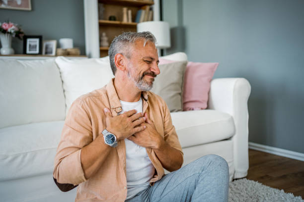 istock Mature man suffering from chest pain 2180298122