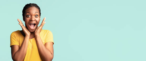 istock Surprised African Lady Shouting Omg In Excitement, Studio Shot 2180300245