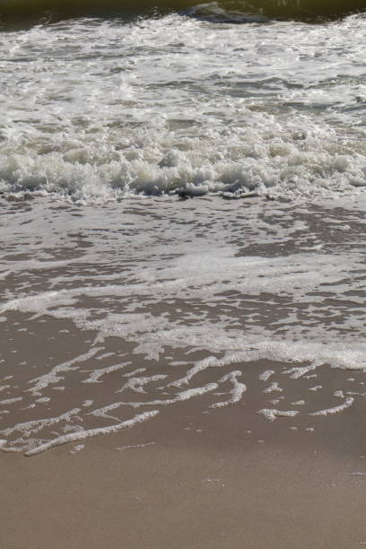 istock Ocean Wave Rolling Towards Sandy Shoreline with Foamy Water 2180300259