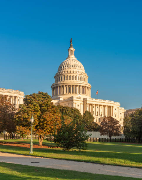 istock United States Capitol under a blue sky at sunset 2180304462