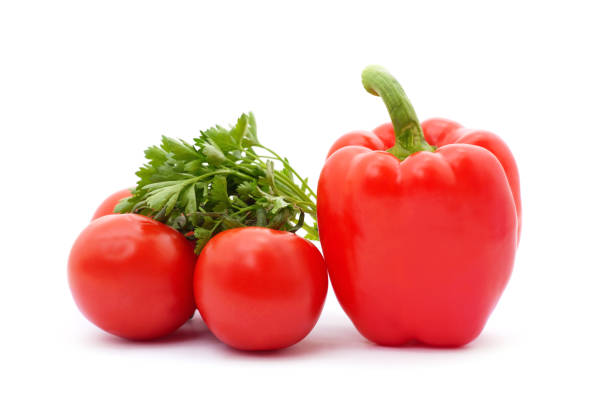 istock Ripe red tomatoes and pepper. 2180304783