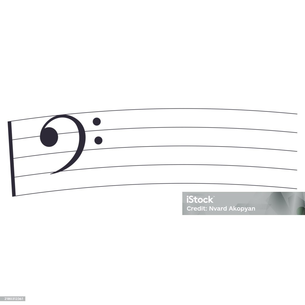 Base Cleff Design Outline Bass Clef And Staff Design Element Vector Stock Illustration ...