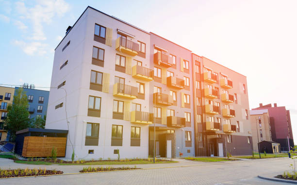 istock Street with Residential condominium building. 2180316569