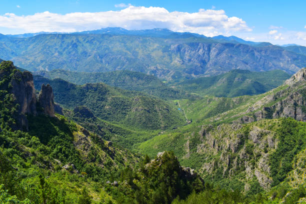 istock Green mountains and valley landscape in Europe 2180318410
