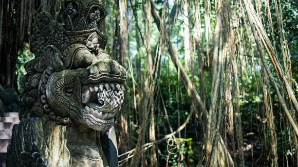 Zen Buddha statue in jungle, Wat Palad, Chiang Mai, Thailand