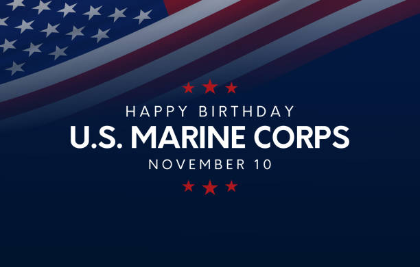 latar belakang ulang tahun korps marinir amerika serikat, kartu, 10 november. vektor - korps marinir amerika serikat ilustrasi stok