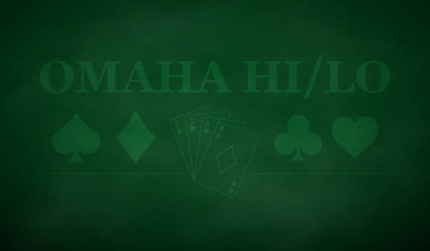 istock Poker table for card game Omaha High Low Pot Limit background in green color. Vector illustration. 2180326015
