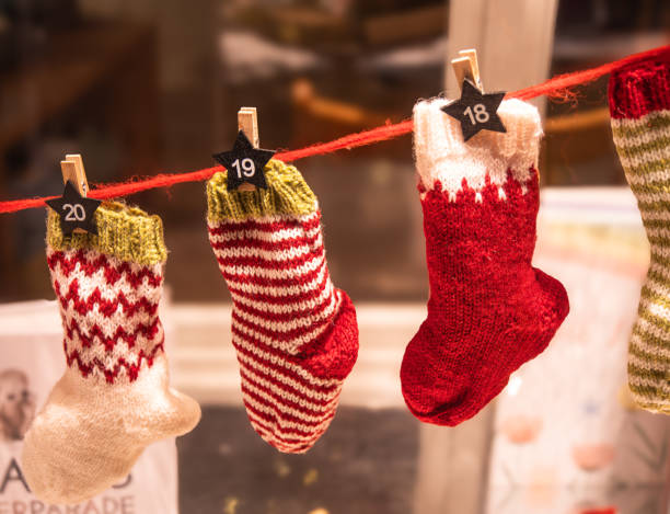 istock Knitted Christmas Stockings Advent Calendar 2180326650