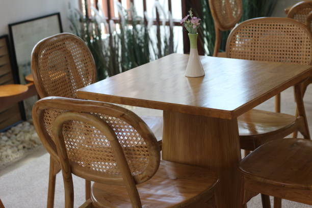 istock Tables and chairs at the cafe 2180351707