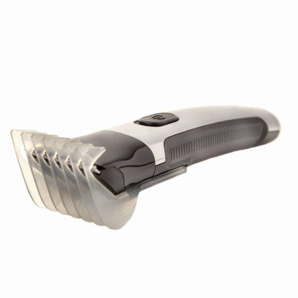 istock Electric rechargeable shaver beard trimmer isolated with attachement on a white background 2180359863