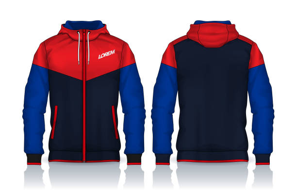 istock Hoodie shirts template.Jacket Design,Sportswear Track front and back view. 2180377738