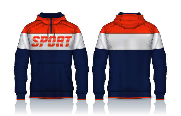 istock Hoodie shirts template.Jacket Design,Sportswear Track front and back view. 2180377752