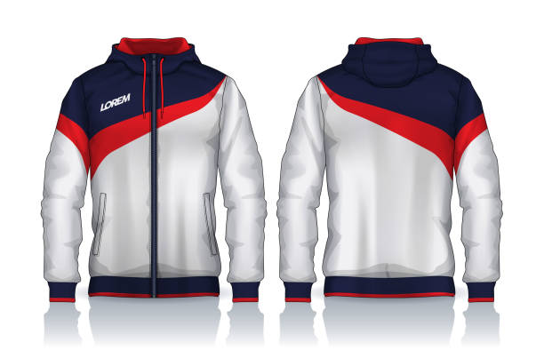 istock Hoodie shirts template.Jacket Design,Sportswear Track front and back view. 2180377764