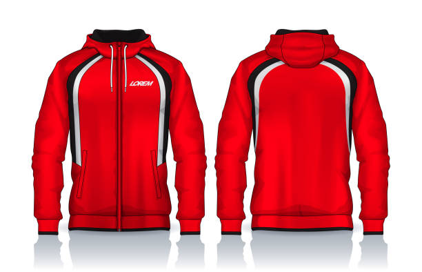 istock Hoodie shirts template.Jacket Design,Sportswear Track front and back view. 2180377780